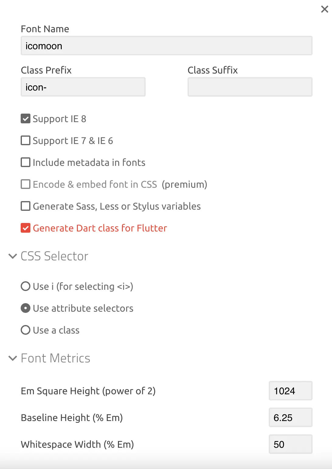 Setting the option to export the Dart file Setting the option to export the Dart file
