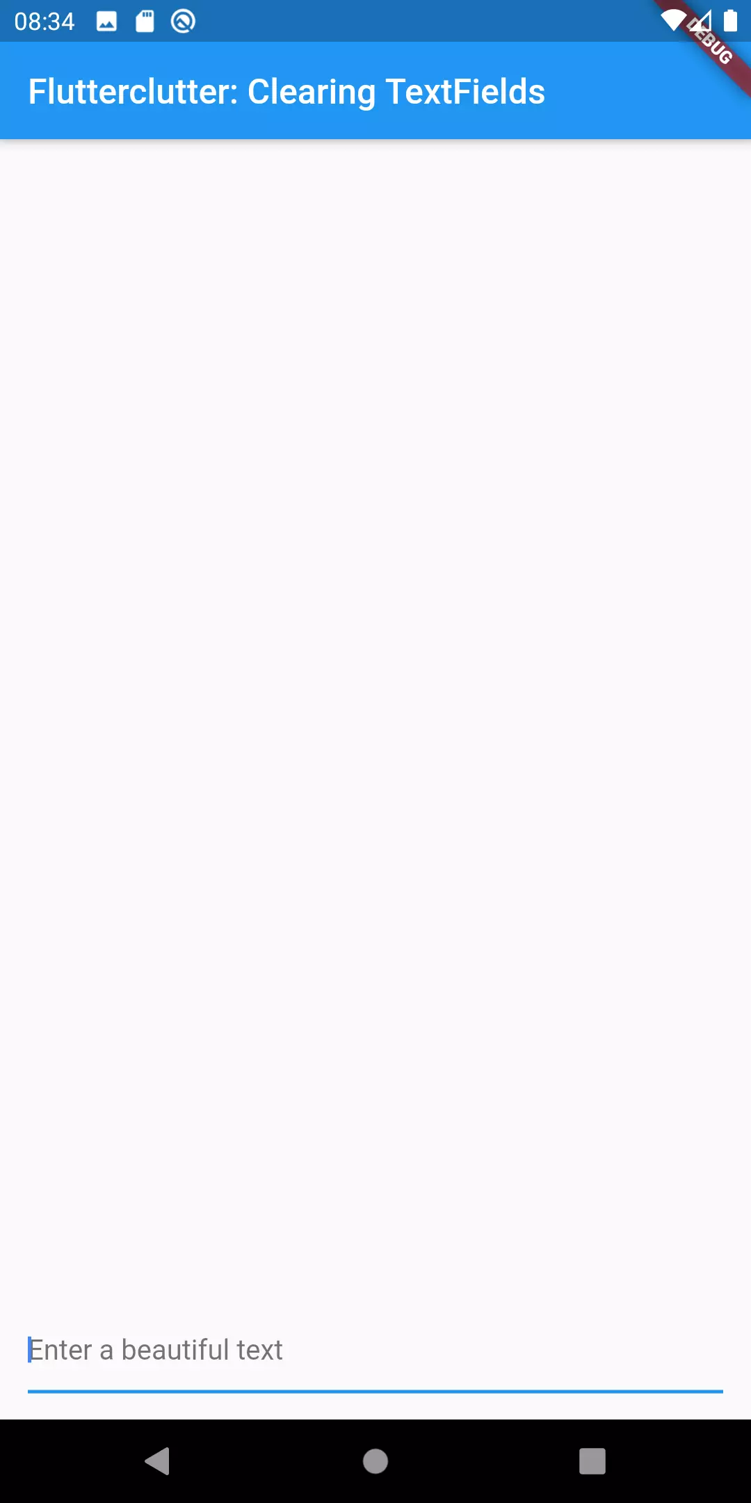 An app with a single TextField Screen with a single TextField at the bottom