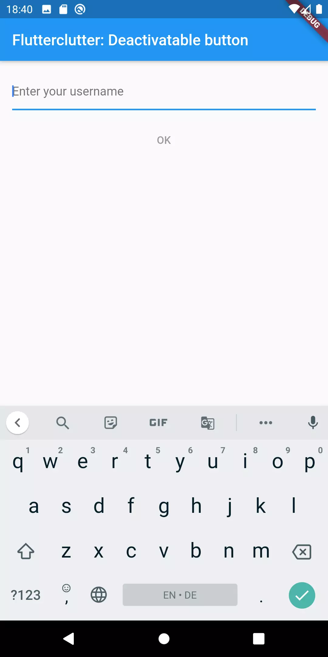 The button is disabled The button is disabled
