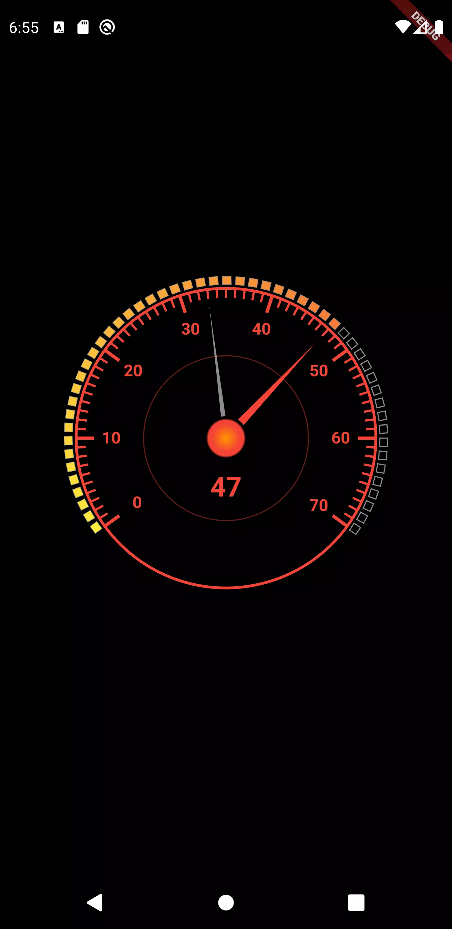 Flutter speedometer iteration 4 Flutter speedometer iteration 4