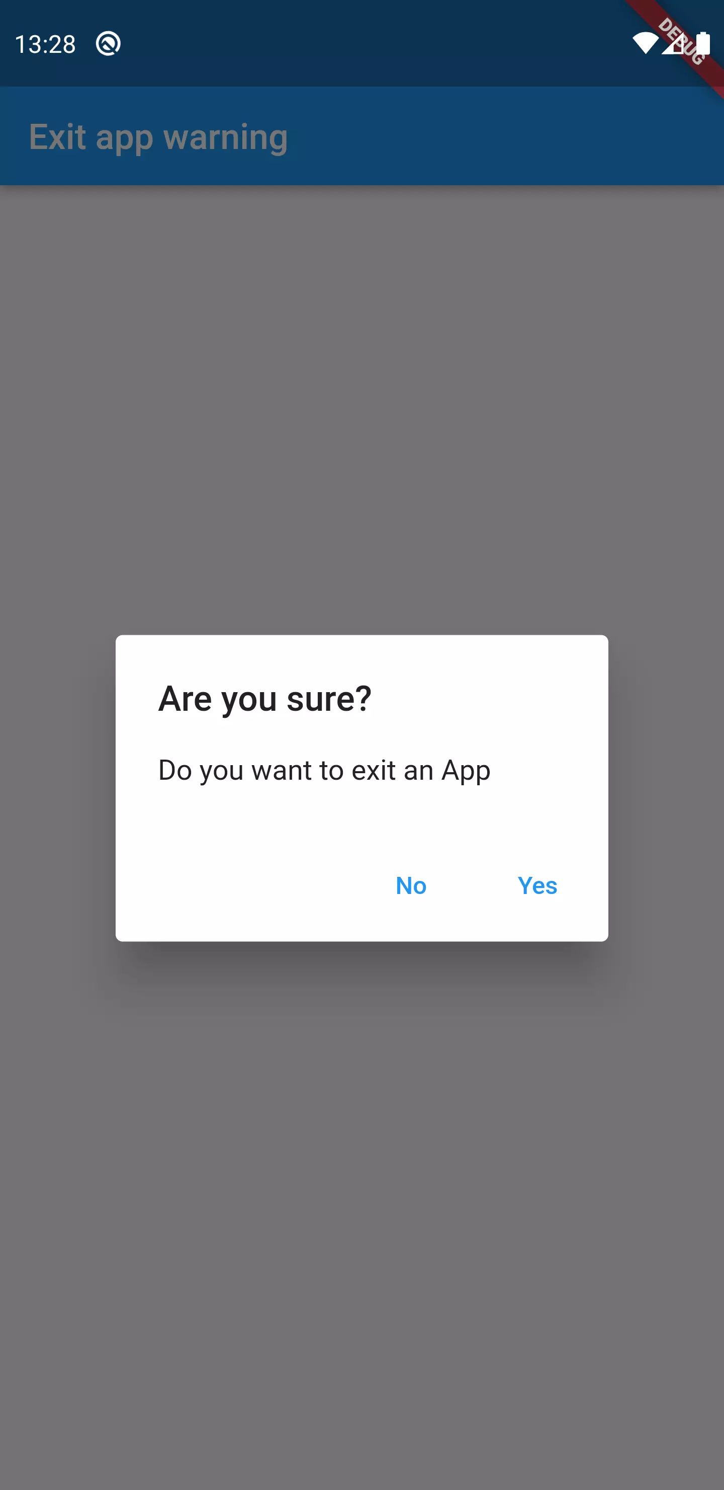 Dialog after user pressed back button Dialog after user pressed back button